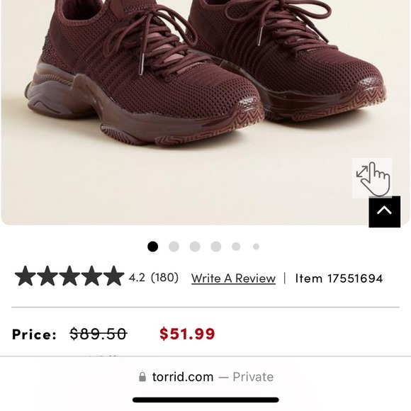 New torrid burgundy/brown chunky athletic sneakers size 6.5 - Picture 9 of 11